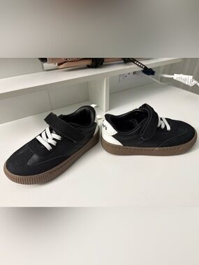 Carter's Black and White Kids Sneakers with Brown Gum Sole